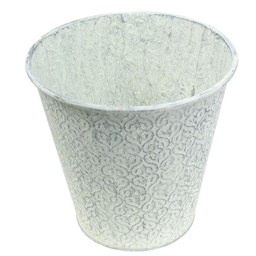 Floristik24 Zink Spand Vasket Hvid Ø29cm H28cm