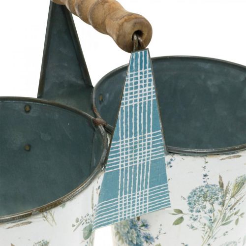 Floristik24 Dobbelt urtepotte sommerdekoration metal plantekasse med hank vintage look Ø11,5cm