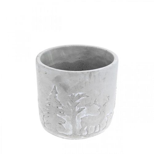 Artikel Plante med skovmotiv, vinterdekoration, planter udført i beton, Advent Ø12,5cm H11cm