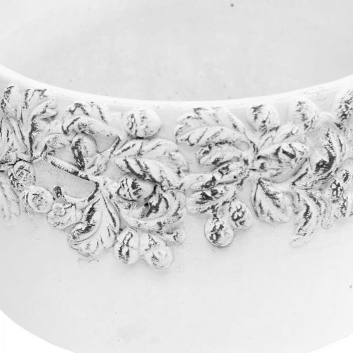 Floristik24 Plantemaskiner med agern og blade, planter keramiske grønne, hvide, grå Ø17cm H9.5cm sæt med 3