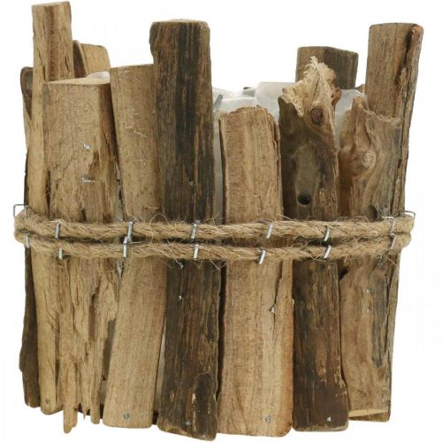 Floristik24 Urtepotte i træ rustik natur H11,5cm Ø9cm