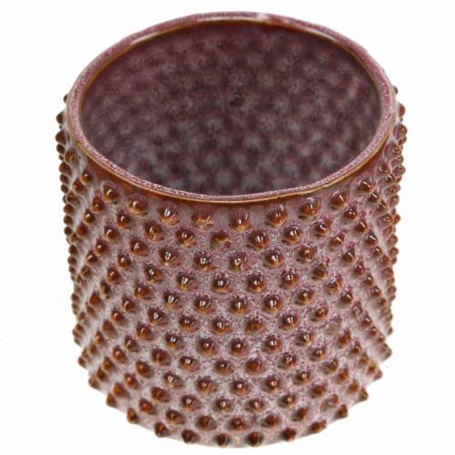 Floristik24 Plantekasse keramisk glaseret pink, orange Ø7,5cm H8cm 4stk