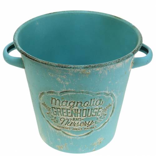 Floristik24 Plantepotte spand metal turkis Ø19,5cm H17,5cm