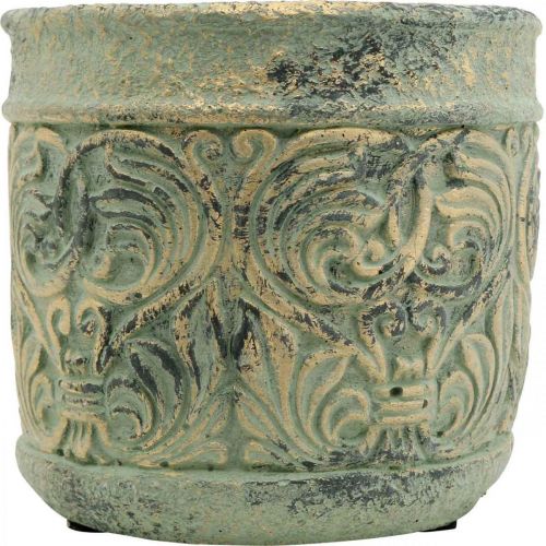 Floristik24 Plantekasse antik look grøn, guldbetonkrukke Ø11cm H12,5cm