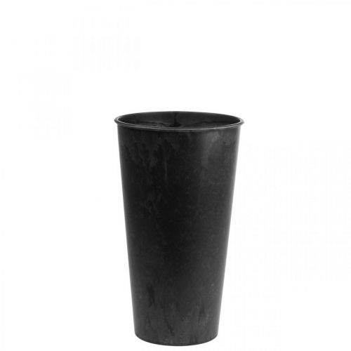 Floristik24 Bord Vase Vase Sort Plast Antracit Ø15cm H24cm