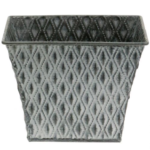 Floristik24 Zinkpotte med diamantmønster H15cm