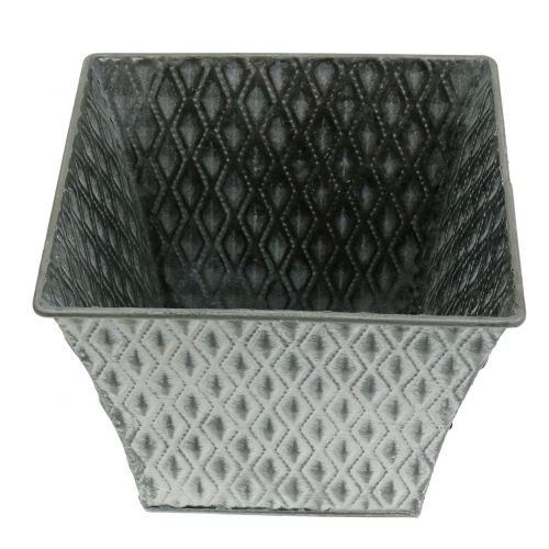 Artikel Zinkpotte med diamantmønster H15cm