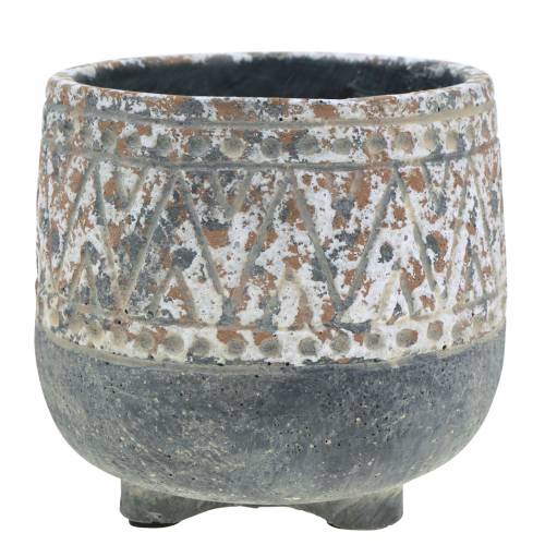 Floristik24 Planter potteplanter antik betongrå / hvid Ø11cm H10,5cm 6stk