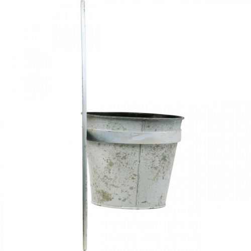 Artikel Urtepotte shabby chic vægdekoration hvid metal med ophæng Ø37cm