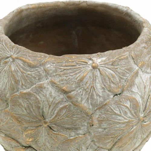 Floristik24 Urtepotte beton lille blomstermønster vintage look Ø15cm H11cm