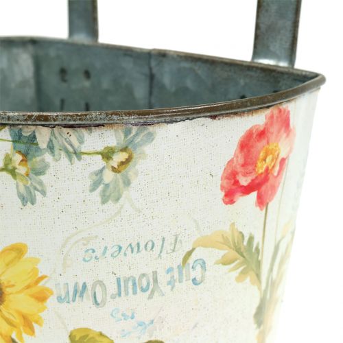 Floristik24 Plante potte med blomster design til at hænge H14.5cm