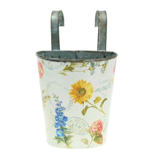 Floristik24 Plante potte med blomster design til at hænge H14.5cm