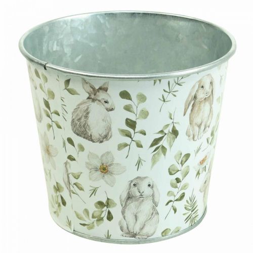 Floristik24 Bunny urtepotte påske metal cachepot Ø12cm H10,5cm