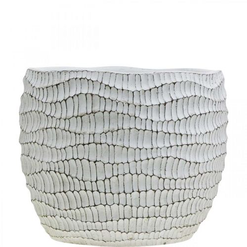 Artikel Plantekasse Beton Hvid Vintage Honeycomb Dekorativ urtepotte H15cm Ø15cm