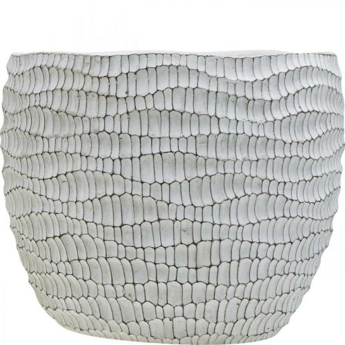 Artikel Plantekasse Beton Hvid Vintage Urtepotte Hvid Honeycomb H17,5cm Ø18,5cm
