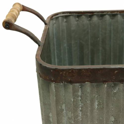 Artikel Planter med håndtag, firkantet industriel stil 36 / 31,5 / 24cm, sæt med 3