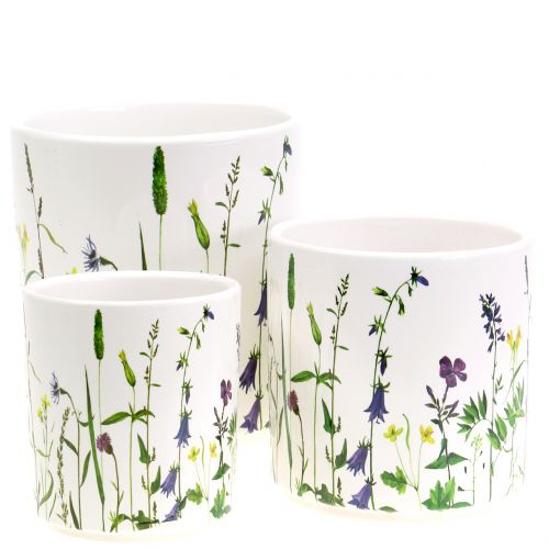 Floristik24 Planter blomster design Ø12 / 10 / 8cm sæt med 3