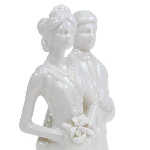 Floristik24 Kagefigur nygift hvid 17cm