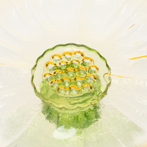 Artikel Dekorativ glastallerken med fod, blomsterdesign, ideel til festlig præsentation, 15 cm