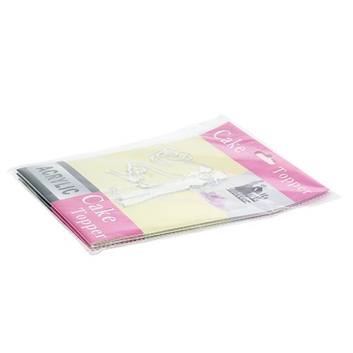 Floristik24 Kagepind brud og brudgom 17 cm sølv 3stk