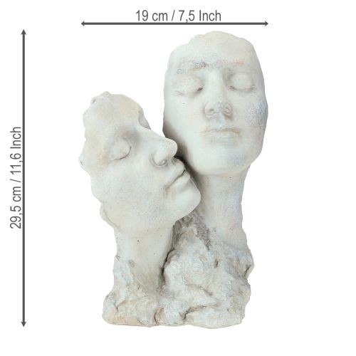 Artikel Drømmende par stenstøbt buste elskere H29,5 cm