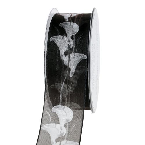 Sørgebånd sort med Calla 40mm 15m