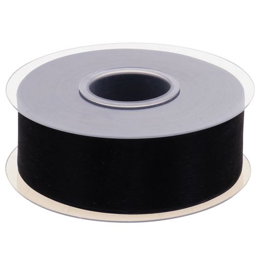 Artikel Sørgeorganzabånd med kant sort 40mm 50m