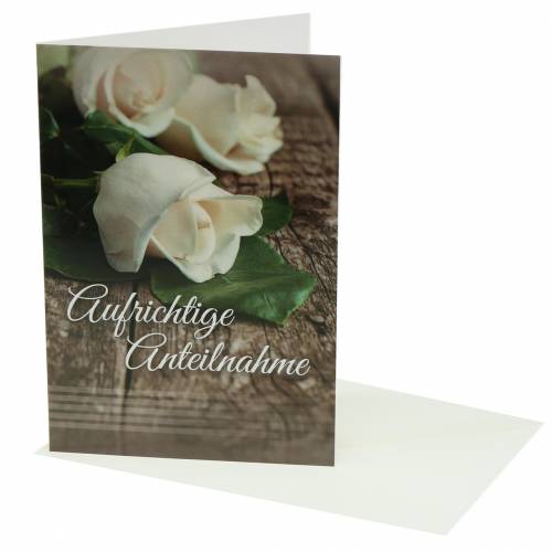Floristik24 Sympatikort "Sincere condolences" med kuvert 1stk