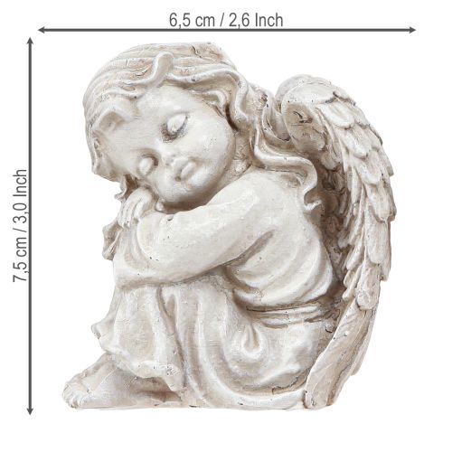 Artikel Siddende dekorativ figur af sørgende engel cremefarvet 6,5×5×7,5 cm 2 stk.