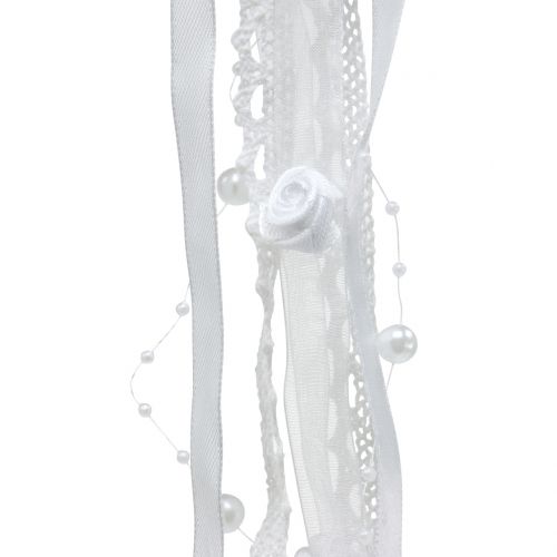 Floristik24 Drømmefanger hjerte hvid 55cm 2stk