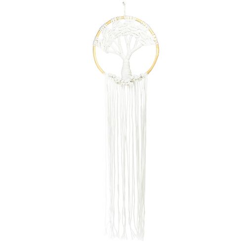 Drømmefanger macrame vægdekoration livets træ boho Ø28cm H92cm