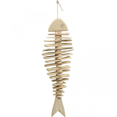 Deco fisk drivtømmer natur, sommerdekoration til ophængning af maritime L59cm