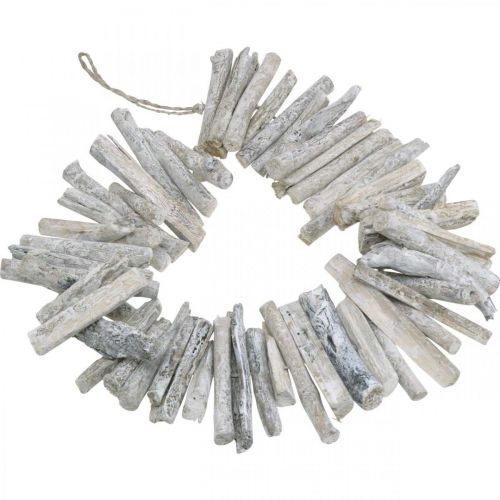 Floristik24 Driftwood Garland Maritime Deco Trævasket Hvid 80cm
