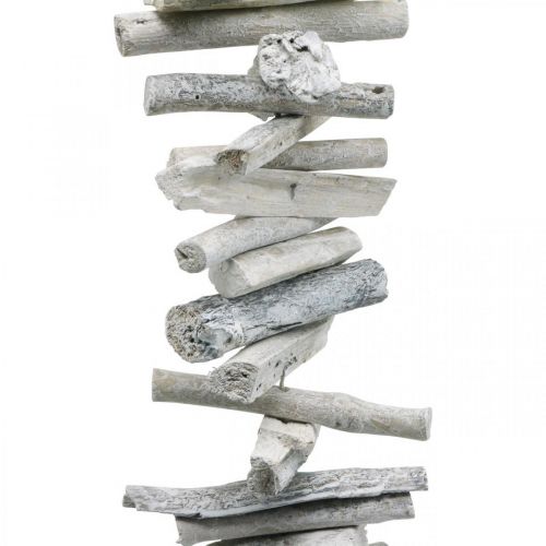 Floristik24 Driftwood Garland Maritime Deco Trævasket Hvid 80cm