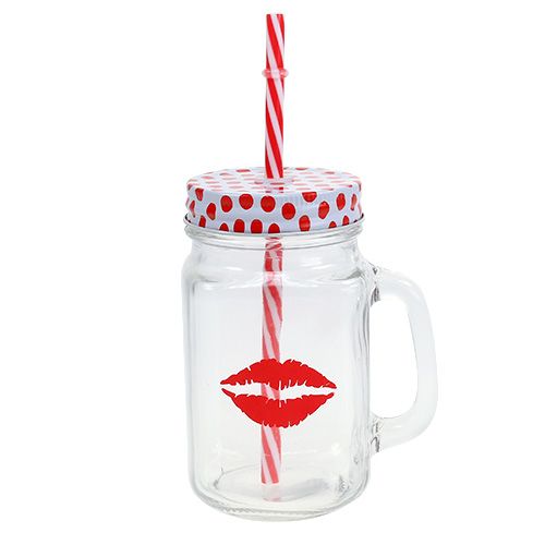 Drikkeglas med låg og håndtag Ø7cm H13.5cm