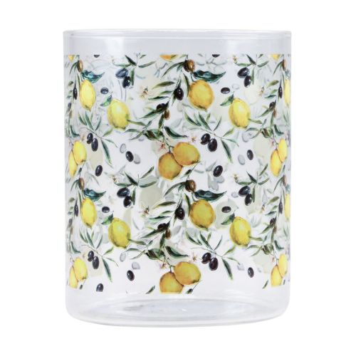 Artikel Drikkeglas citron og oliven glas middelhavs Ø8cm H10cm
