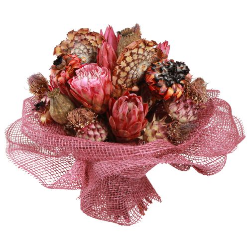 Artikel Tørrede blomsterblanding pink protea artiskokvalmue 38cm 580g