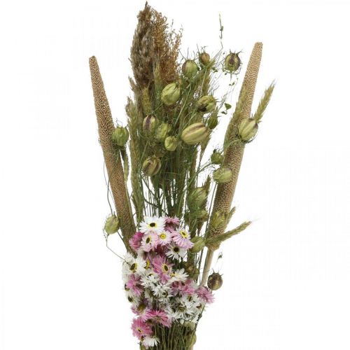 Floristik24 Buket tørrede blomster pink, hvid buket tørrede blomster H60-65cm