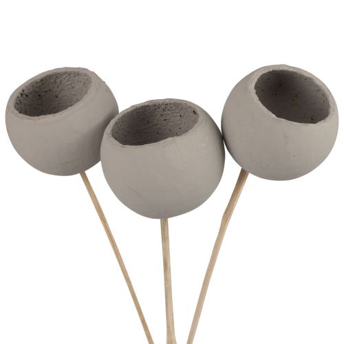 Artikel Tørrede blomster dekorative klokkekopper på stilk grå 37cm 3 stk