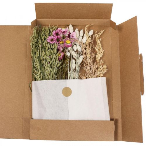 Floristik24 Tørret blomsterring pink ring tørrede blomster sløjfe gør-det-selv-boks Ø20cm