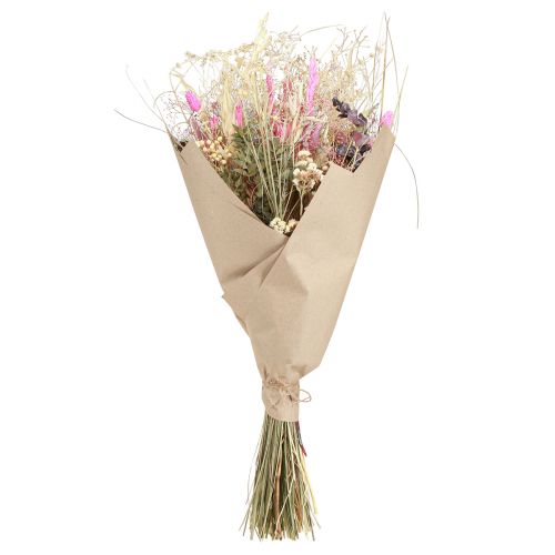 Artikel Tørret blomsterbuket græs eukalyptus creme pink 200g