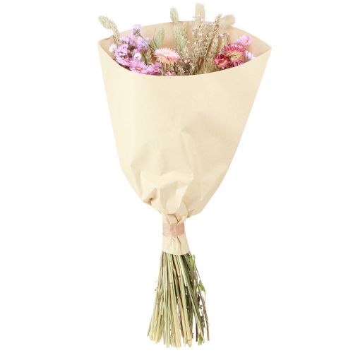 Artikel Tørret blomsterbuket Pink Strawflowers Lagurus Wheat 55cm