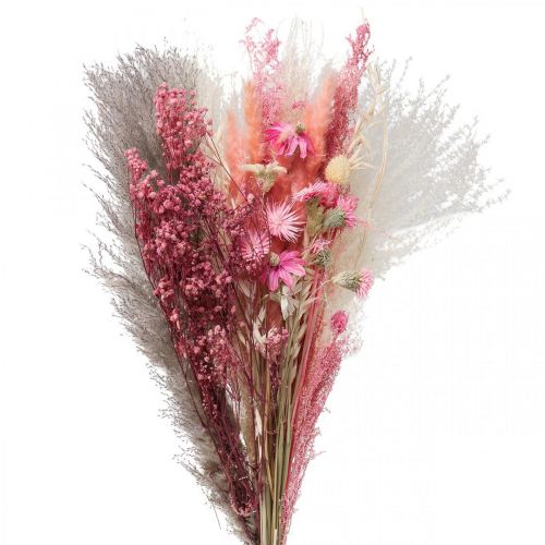 Floristik24 Buket tørrede blomster pink hvid phalaris masterwort 80cm 160g