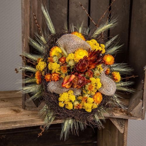 Buket tørrede blomster Buket engblomster Orange H50cm 300g