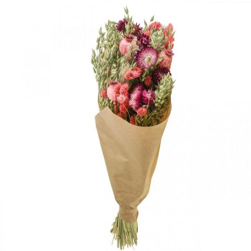 Artikel Buket tørrede blomster halm blomster korn valmue kapsel Phalaris siv 55cm