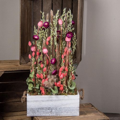 Artikel Buket tørrede blomster halm blomster korn valmue kapsel Phalaris siv 55cm