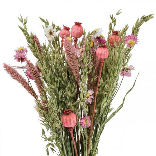 Floristik24 Tørret blomsterbuket buket engblomster pink H50cm 140g