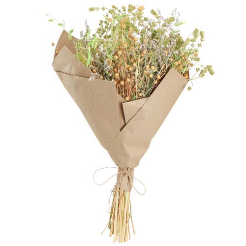 Artikel Tør buket af teasels havre hør mynte naturlig hvid 40cm 80g