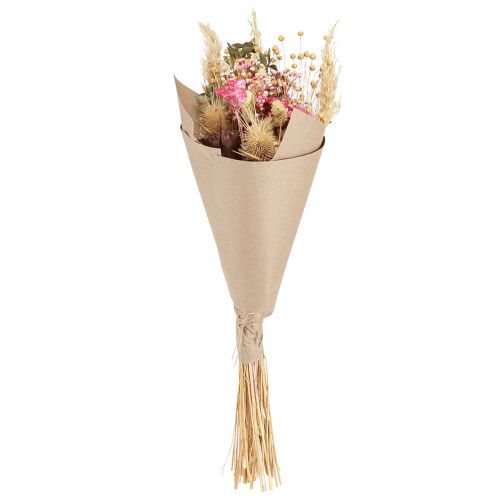 Floristik24 Tør buket lotus hør tidsel pink creme 50cm 100g