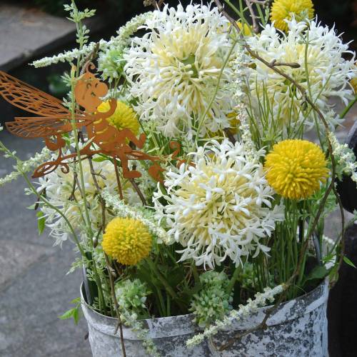 Floristik24 Trommestikker Craspedia Gul Kunstig Haveblomst Silkeblomster 15 stk